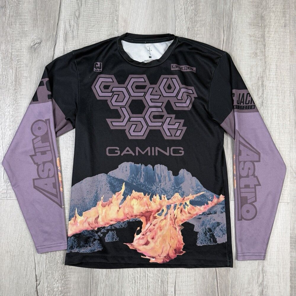 Travis Scott gaming Jersey Size Medium Cactus Jack Black Long Steve Fortnite O